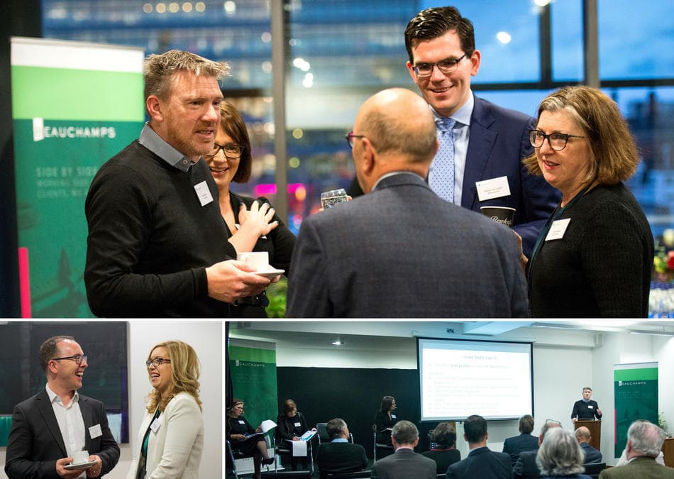 Collage of attendees at the Beauchamps Charities and Not-for-Profit event 2018