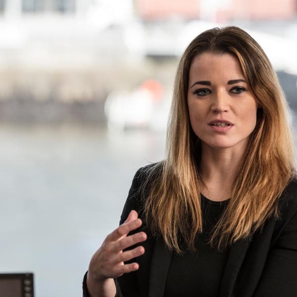 Woman talking in business meeting